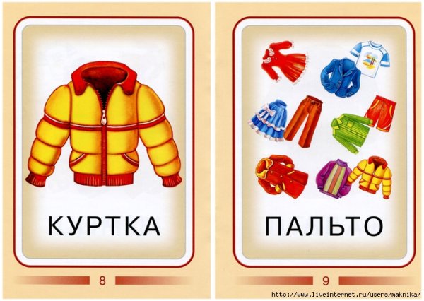 Карточки одежда