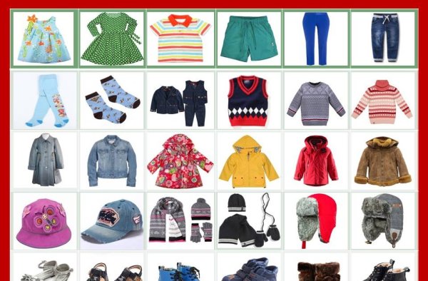 Одежда карточки для детей