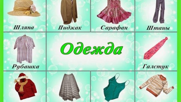 Карточки с изображением одежды