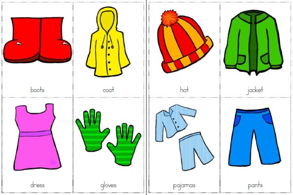 Одежда карточки для дошкольников