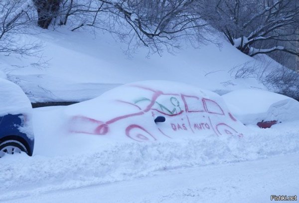 Смешные машины в снегу