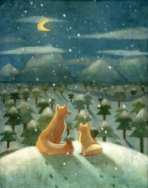 Лисичка ночь зима