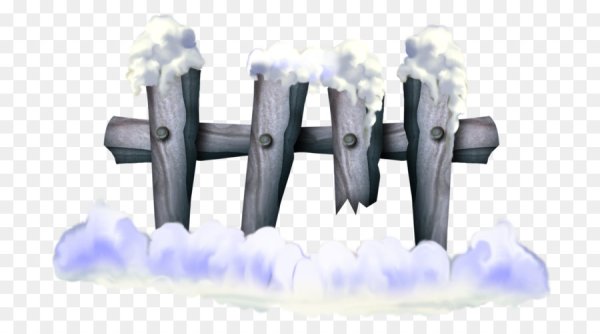 Зимний забор на прозрачном фоне