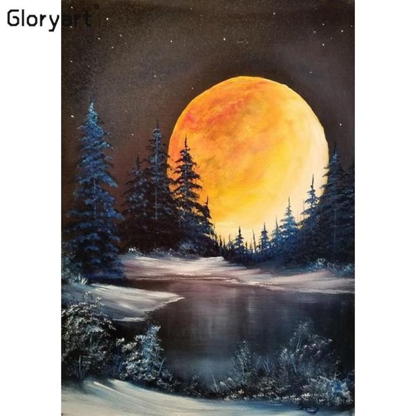 Ночной зимний пейзаж живопись