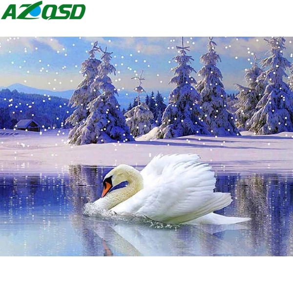 Зимний день с лебедями