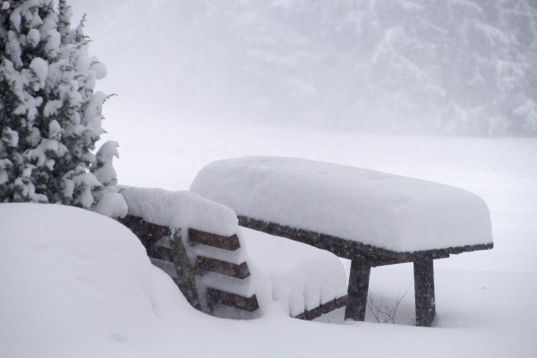 Сугроб на лавочке