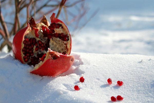 Фрукты в снегу