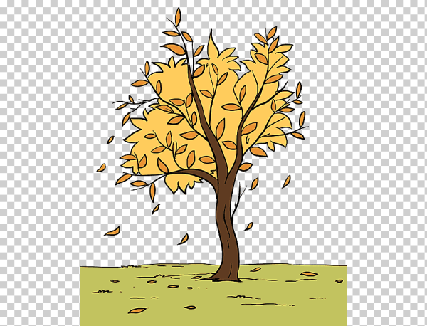 Осеннее дерево мультяшное