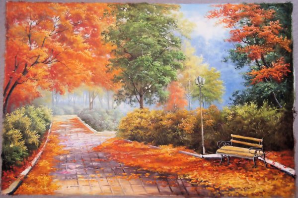 Картина осенний парк