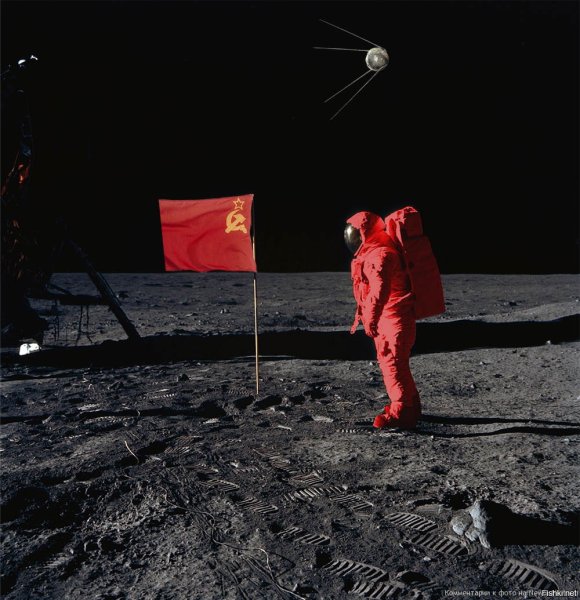 Флаг СССР на Луне