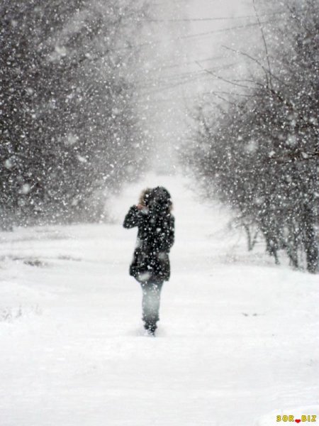 Человек под Снегопадом