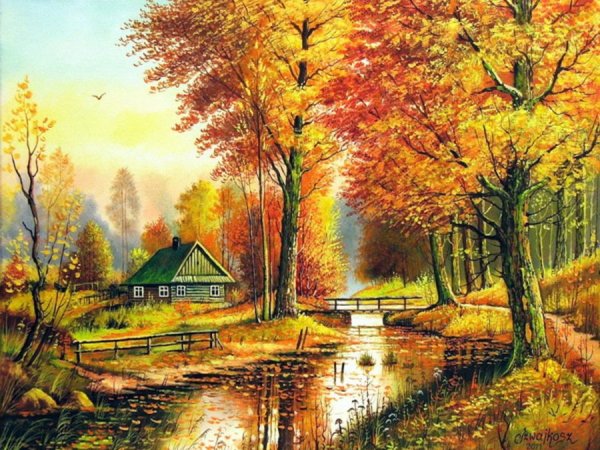 Czeslaw Szwajkosz осень картины