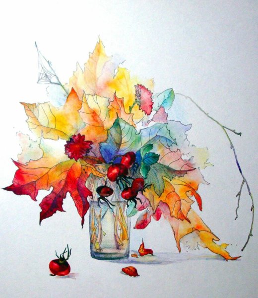 Осень акварель