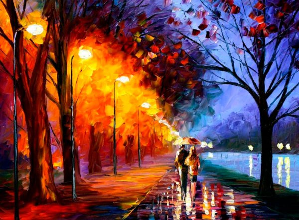 Леонид Афремов картина прогулка