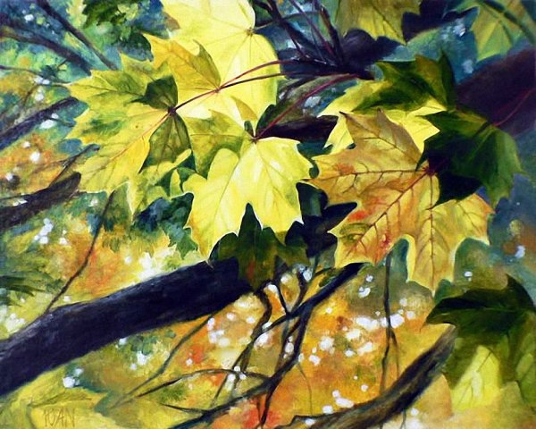 Осенние листья живопись
