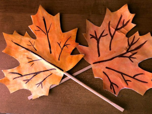 Листики на палочках для детского сада