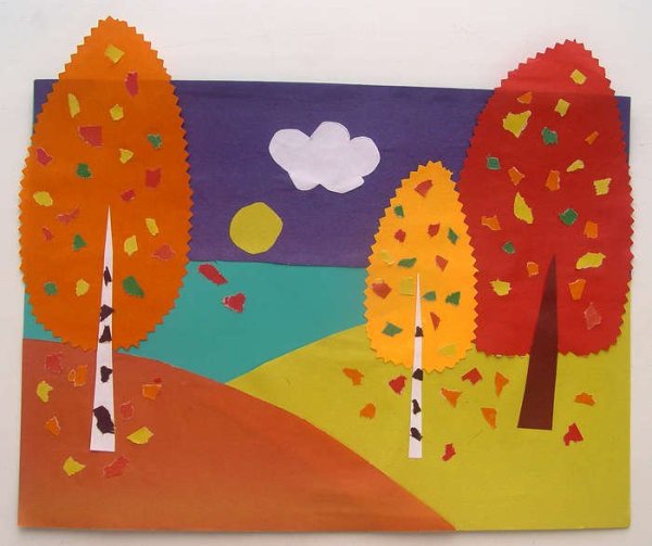 Аппликация на тему осень