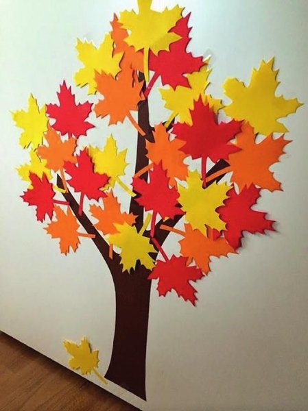 Аппликация осеннее дерево