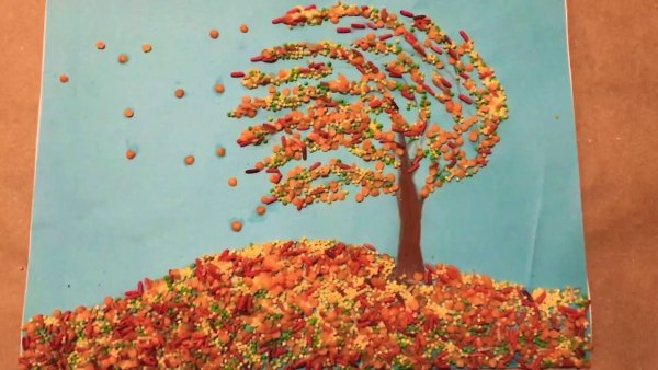 Осеннее дерево из пластилина