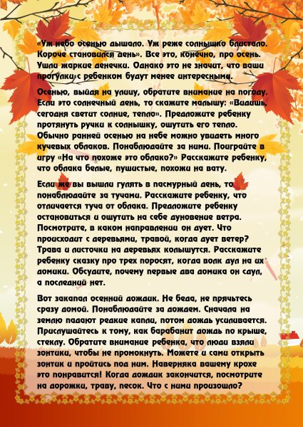 Наблюдение на прогулке осенью