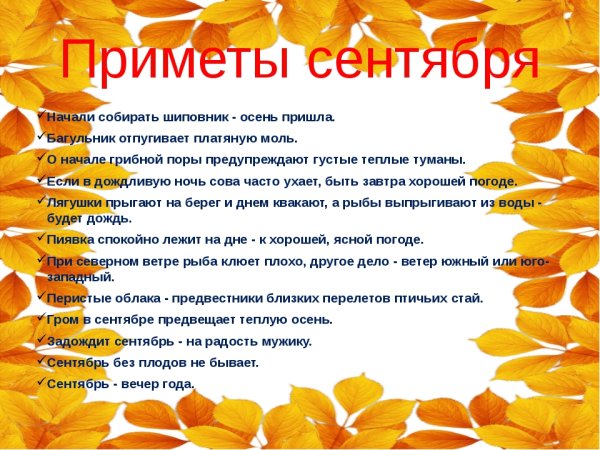 Осенние приметы