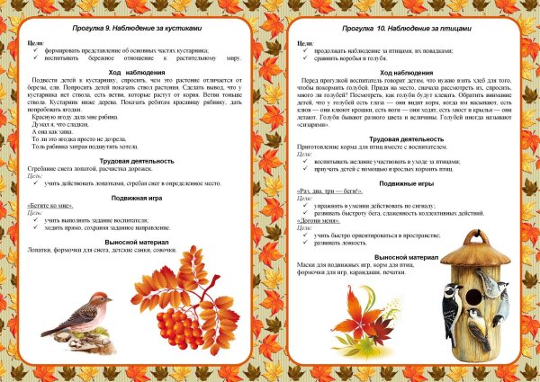 Картотека осенних прогулок