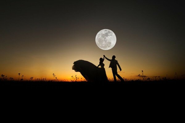 Танцующая пара под луной