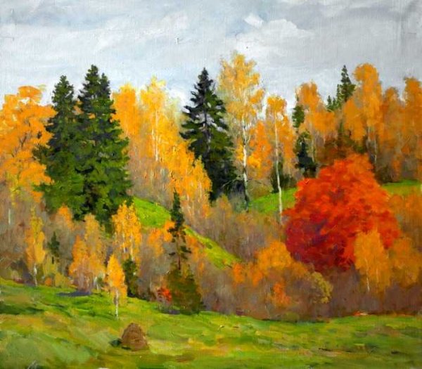 Михаил Нестеров. Осенний пейзаж . 1906. Третьяковская галерея