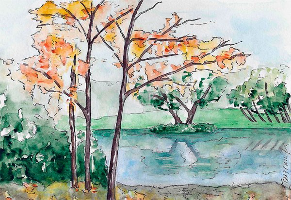 Осенний пейзаж в Батайске рисунок