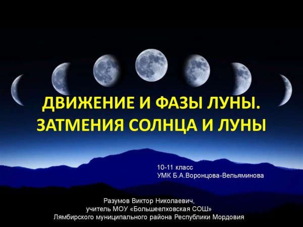 Фазы Луны астрономия
