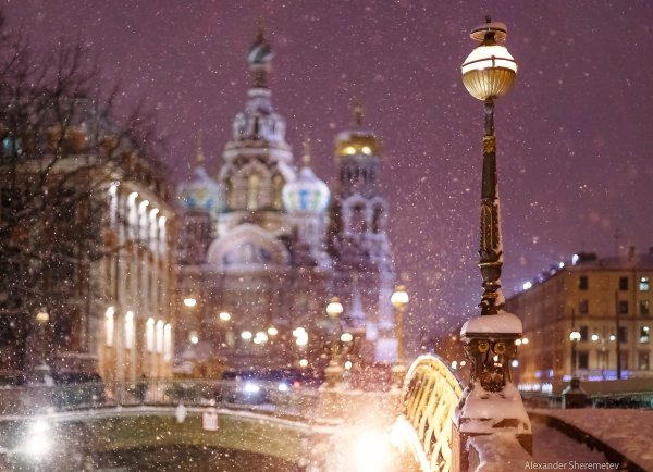 Красивый снег в Питере