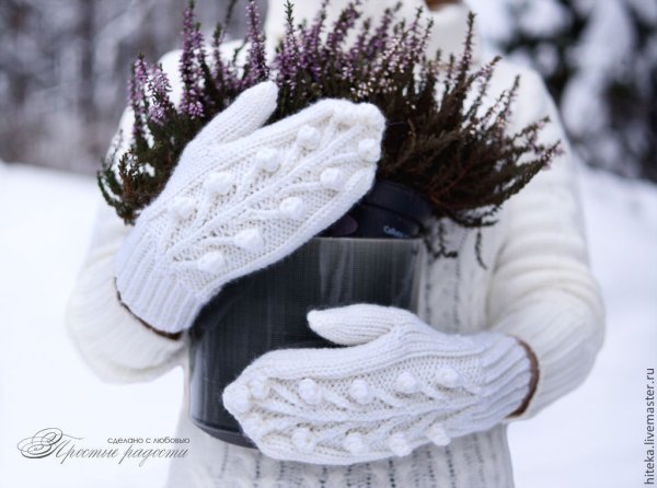 Варежки в снегу