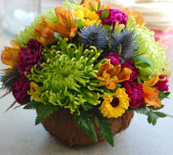 Осенний букет цветов с днем рождения