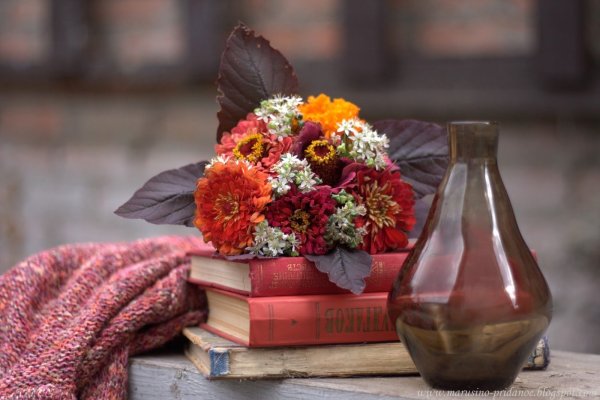 Букет цветов осенний стильный