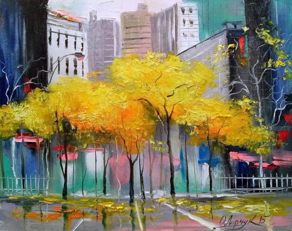 Живопись городской пейзаж Ольги Дарчук
