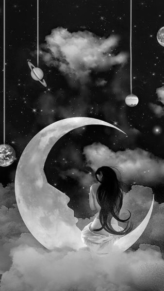 Девушка Луна арт