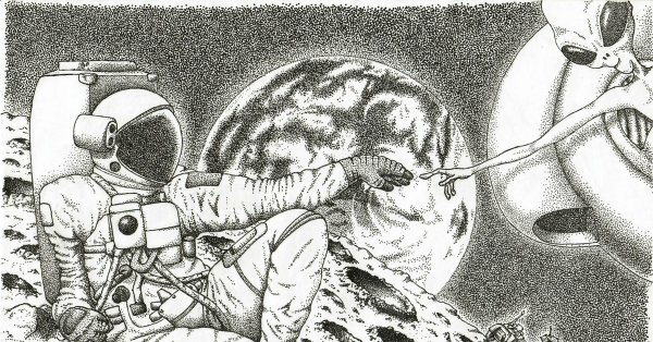 Космонавт и инопланетянин