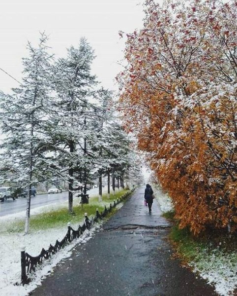 Магадан первый снег