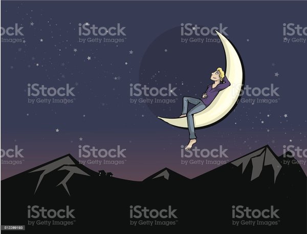 Мальчик сидит на Луне