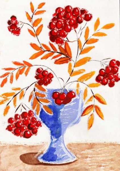 Ветка рябины» (рисование с натуры) (т.с.Комарова, стр.40)