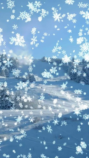 Снежинки падают