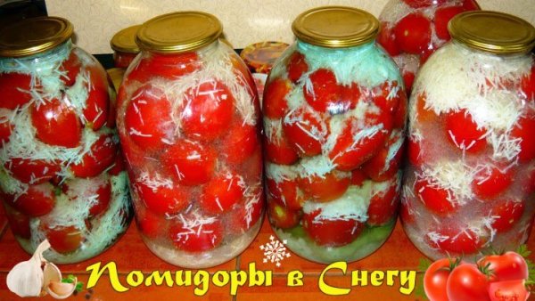 Помидоры снег в банке