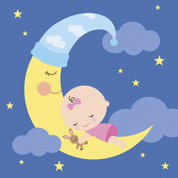 Спящий ребенок на Луне