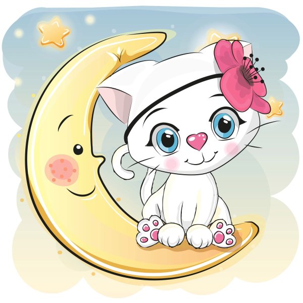 Круглый мультяшный кот