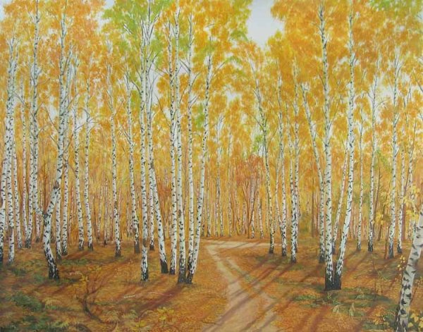 Картина Золотая роща Левитана