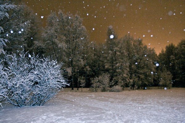 Белый снег пушистый падает