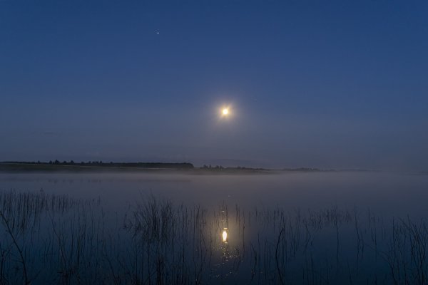 Озеро в лунном свете