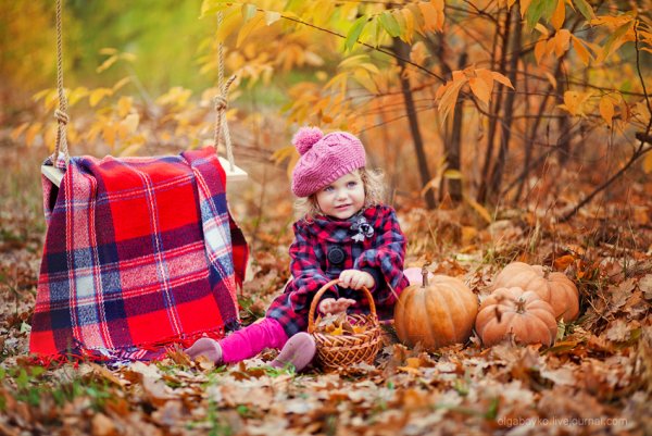 Фотосессия с тыквами детская осенняя