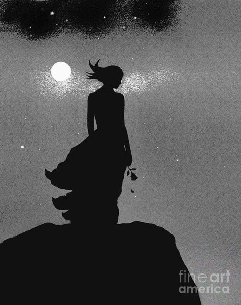 Силуэт уходящей женщины