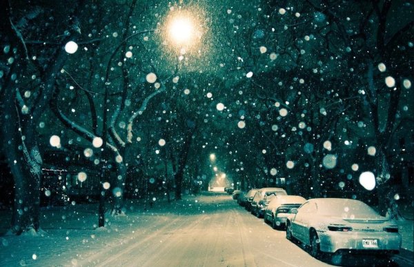 Снегопад на улице